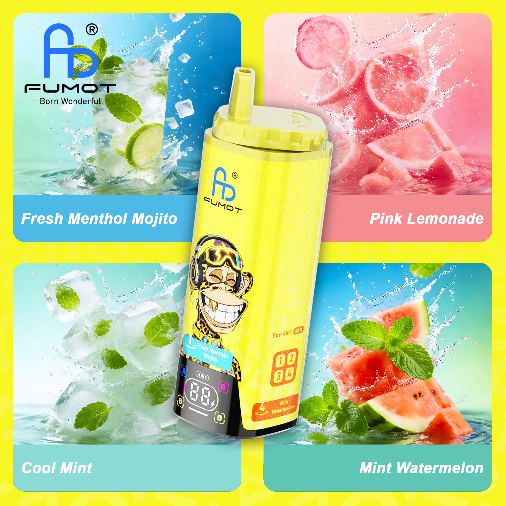Fresh Menthol Mojito & Pink Lemonade & Cool Mint & Mint Watermelon